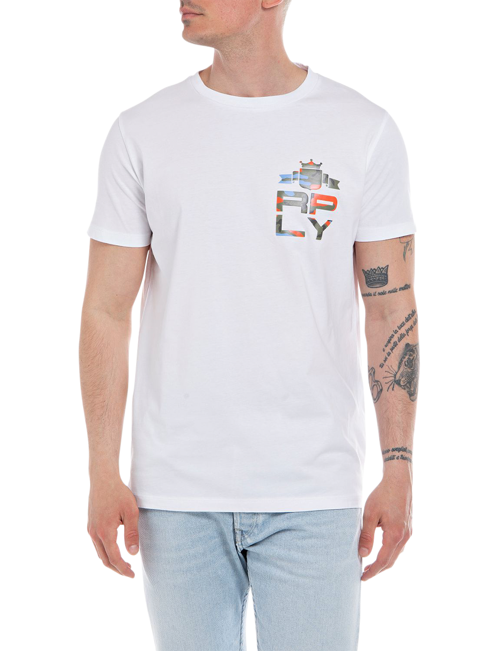 Replay Camouflage T-shirt With Archive Logo – Replay Official Store